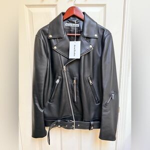 Acne Studios Nate Clean Leather Jacket Black